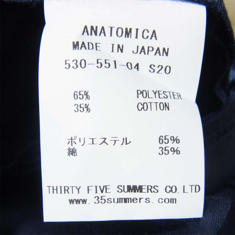 ANATOMICA アナトミカ 530-551-04 TRIM FIT PANTS トリムフィット スラックス パンツ ネイビー系 31【新古品】【未使用】【中古】