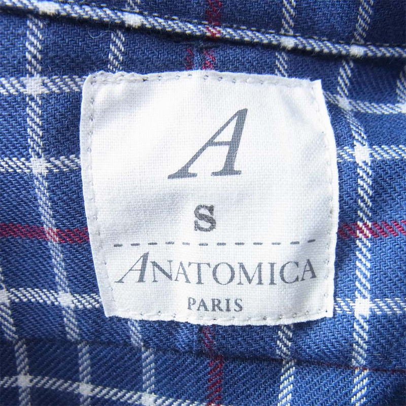 ANATOMICA アナトミカ 530-182-06 WEELEND SHIRT L/S コットン チャック シャツ ブルー系 S【新古品】【未使用】【中古】