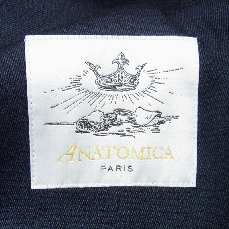 ANATOMICA アナトミカ 530-522-03 TRENCH COAT S-PROOFED GABARDINE ウール ギャバジントレンチ コート ダークネイビー系 46【美品】【中古】