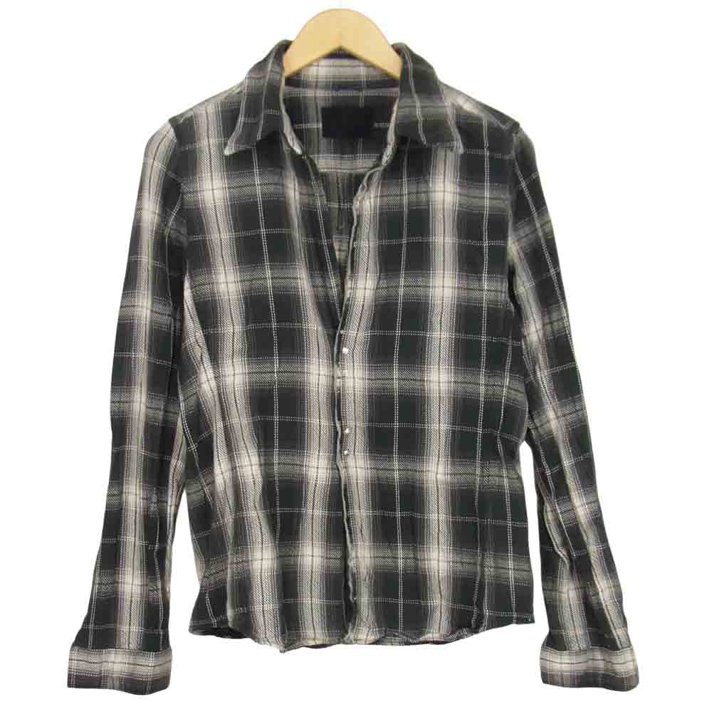 junhashimoto ジュンハシモト チェック フランネル フック シャツ　黒 ブラック系 2【中古】