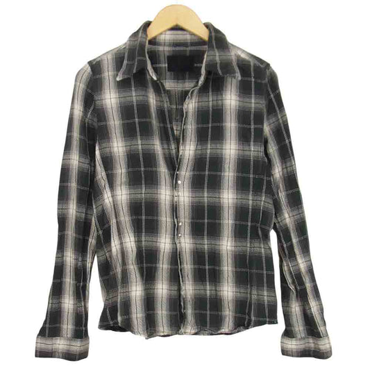 junhashimoto ジュンハシモト チェック フランネル フック シャツ　黒 ブラック系 2【中古】