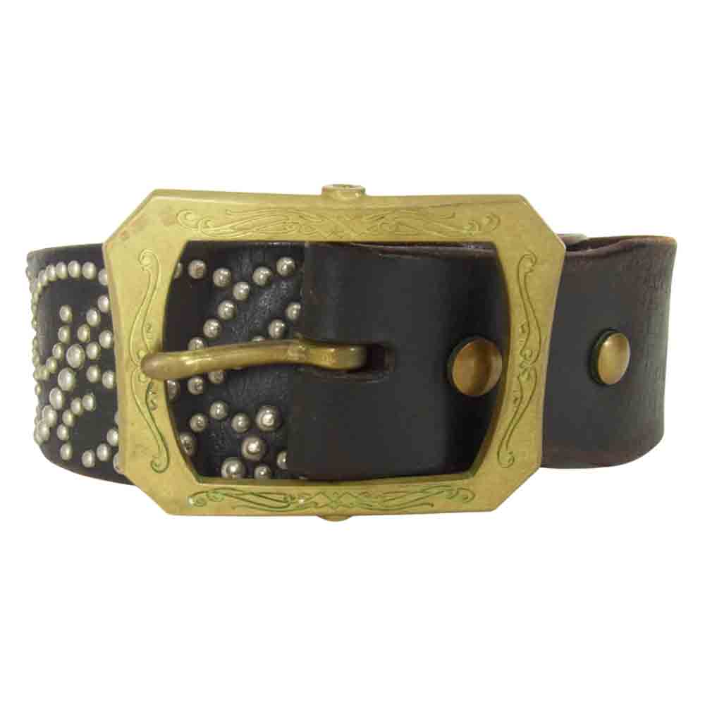 Coal Black コールブラック スタッズ ベルト ブラウン系 32【中古】