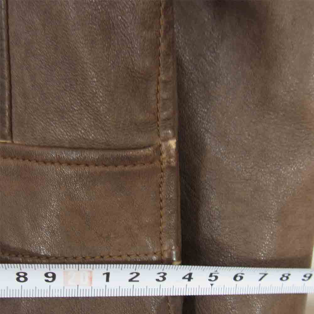 GIORGIO BRATO ジョルジオブラット 国内正規品 ラムレザー コヨーテファー A-2タイプ レザージャケット ブラウン系 44【中古】