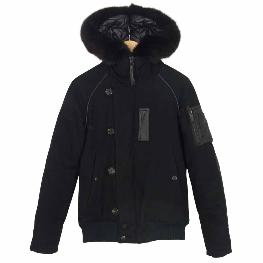 AKM エイケイエム × DUVETICA デュベティカ AD011 WOOL MILITARE N-2B ダウンジャケット ブラック系 S【中古】
