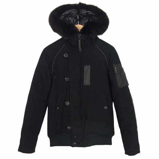 AKM エイケイエム × DUVETICA デュベティカ AD011 WOOL MILITARE N-2B ダウンジャケット ブラック系 S【中古】