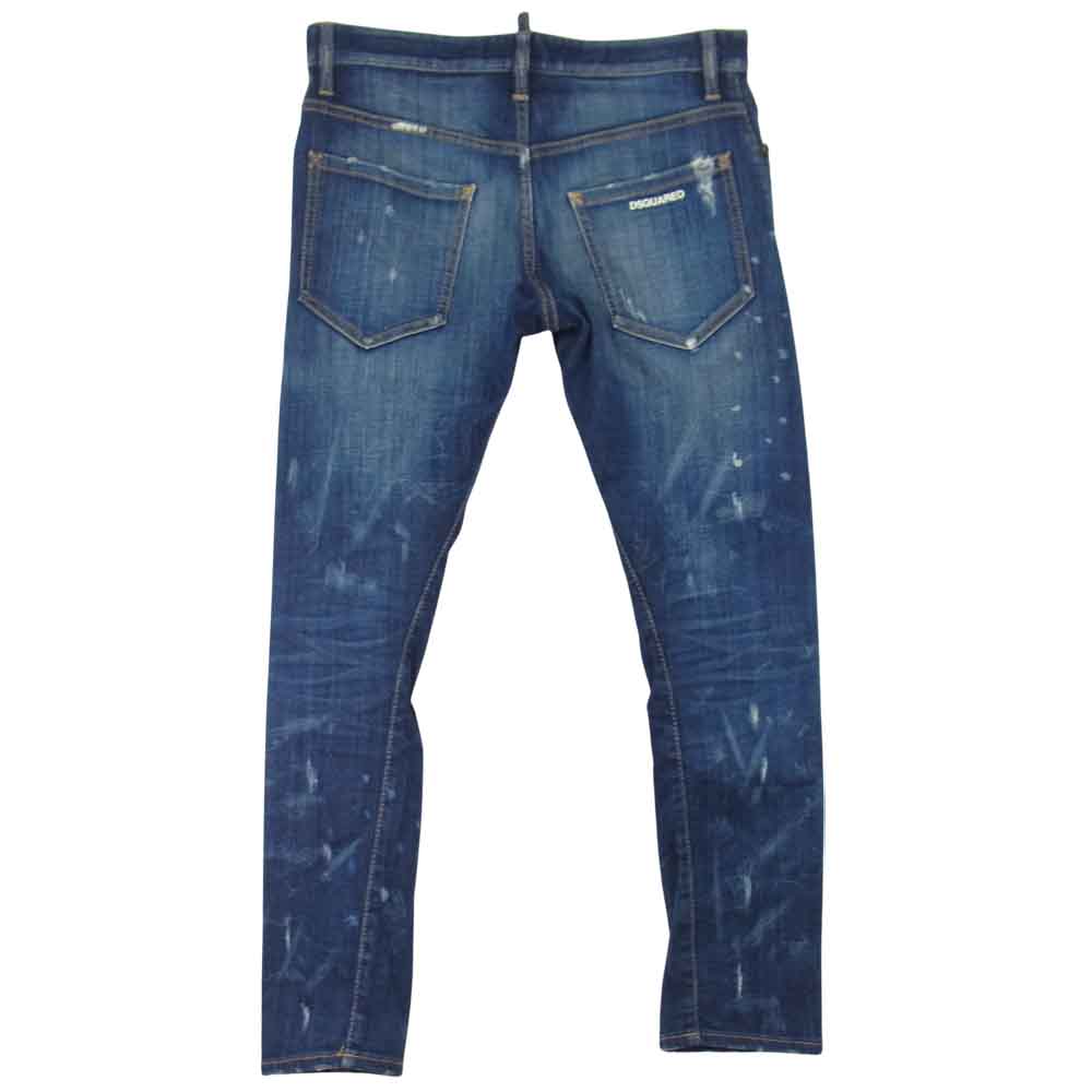 DSQUARED2 ディースクエアード S71LA0625 Kenny jeans ペンキ加工 ペイント ダメージ加工 デニム パンツ インディゴブルー系 44【中古】