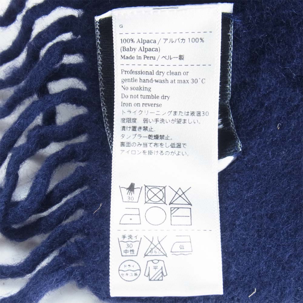ザ イノウエブラザーズ アルパカ ウール マフラー ストール ダークネイビー系【中古】