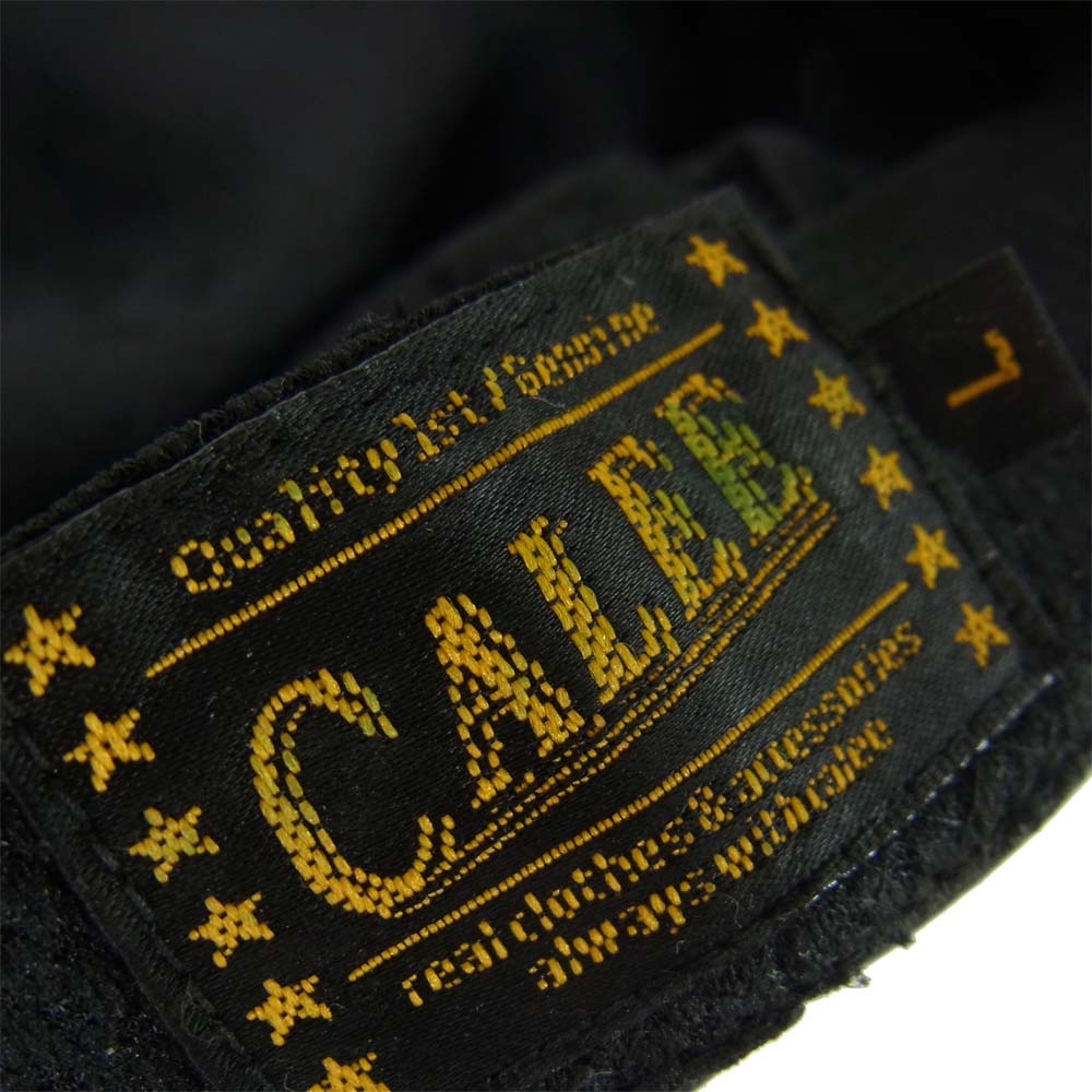 CALEE キャリー レザー キャスケット ハンチング ブラック ブラック系 L【中古】