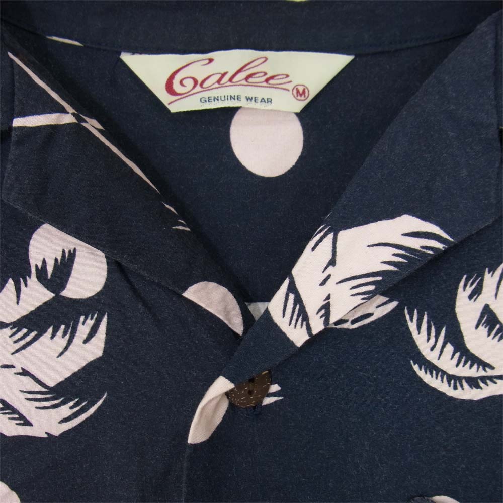 CALEE キャリー アロハ シャツ ネイビー系 M【中古】