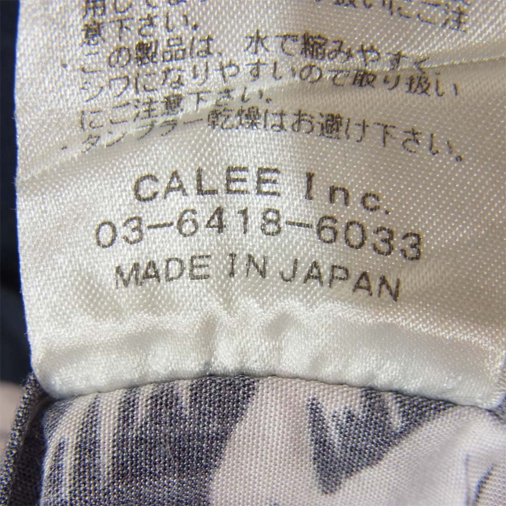 CALEE キャリー アロハ シャツ ネイビー系 M【中古】