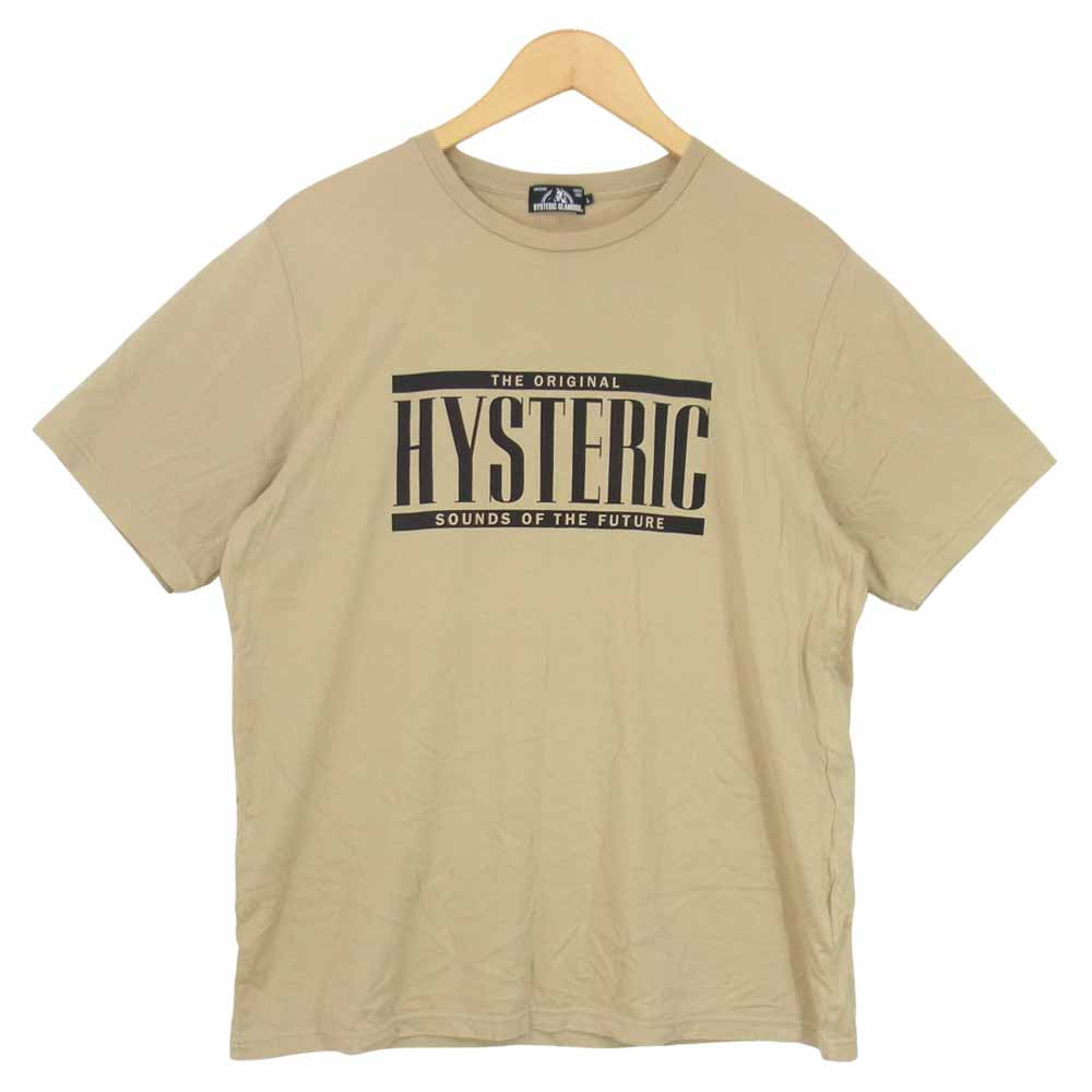HYSTERIC GLAMOUR ヒステリックグラマー 02182CT27 ロゴ プリント Tシャツ ベージュ系 L【中古】