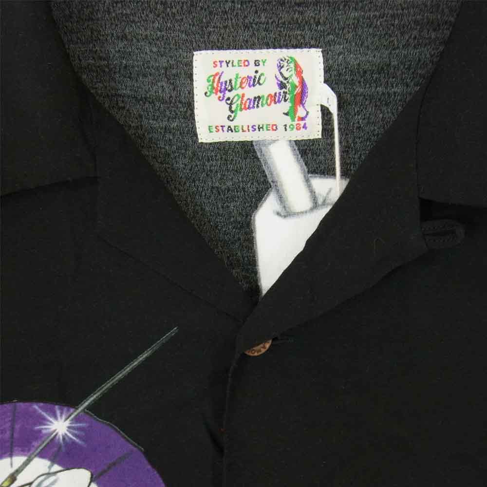 HYSTERIC GLAMOUR ヒステリックグラマー 20SS 02202AH08 KAZUOKAMIMURA 修羅雪姫 アロハ シャツ ブラック系 L【新古品】【未使用】【中古】