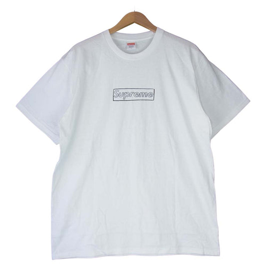 Supreme シュプリーム 21SS Kaws chalk box logo tee チョーク ボックスロゴ ホワイト系 L【新古品】【未使用】【中古】