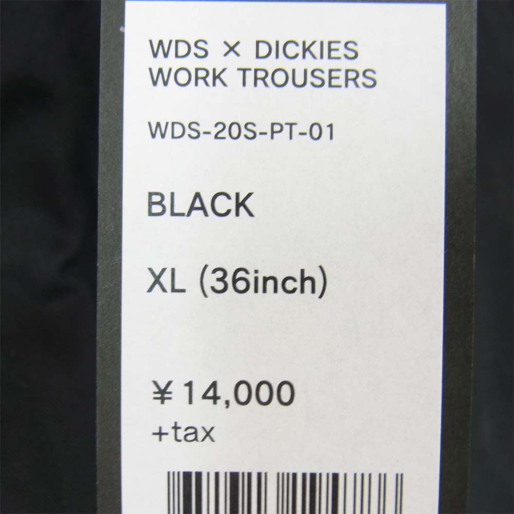 WIND AND SEA ウィンダンシー 20SS WDS-20S-PT-01 DICKIES ディッキーズ WORK TROUSERS ワーク トラウザー ブラック系 XL【新古品】【未使用】【中古】