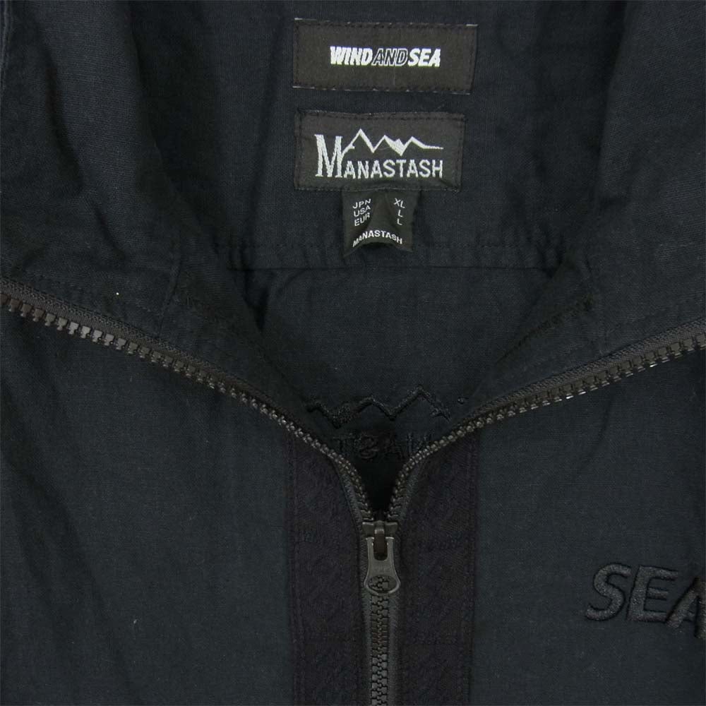 WIND AND SEA ウィンダンシー MANASTASH マナスタッシュ CHILLWACK LINEN JACKET チリワック リネン ジャケット ブラック系 XL【中古】
