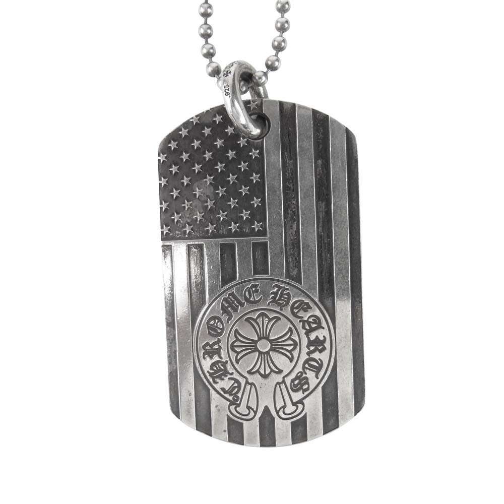 CHROME HEARTS クロムハーツ（原本無） ラージ ドッグタグ ヒーローズプロジェクト ボールチェーン シルバー系【中古】