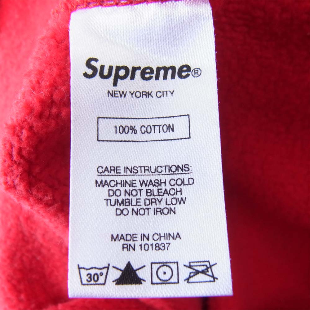 Supreme シュプリーム 19AW Text Rib Hooded Sweatshirt マルチ サイド ロゴ パーカー レッド系 M【中古】