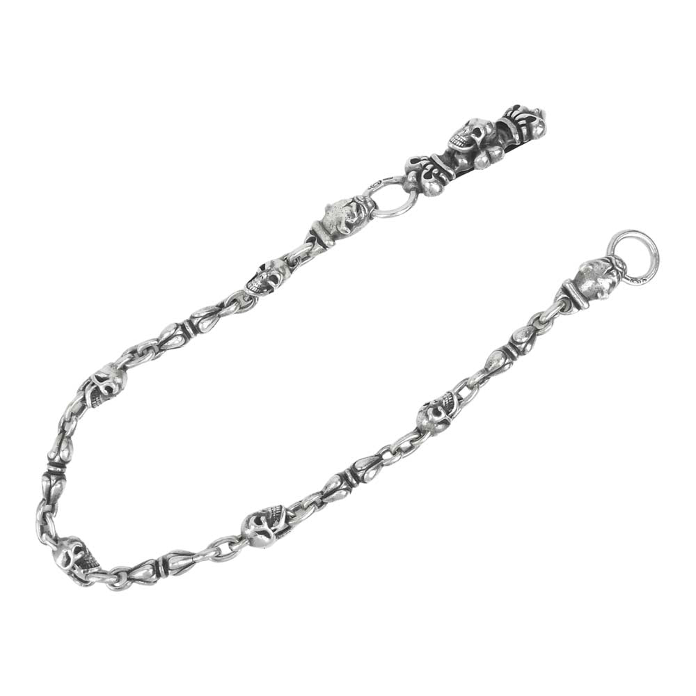 GABOR ガボール スカルオン 4ハート キーパー 2パンサー 5スカル ヌードル リンク ウォレット チェーン シルバー系【中古】