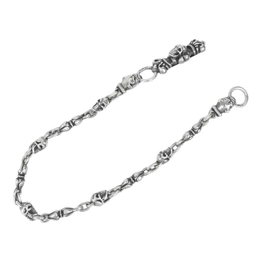 GABOR ガボール スカルオン 4ハート キーパー 2パンサー 5スカル ヌードル リンク ウォレット チェーン シルバー系【中古】