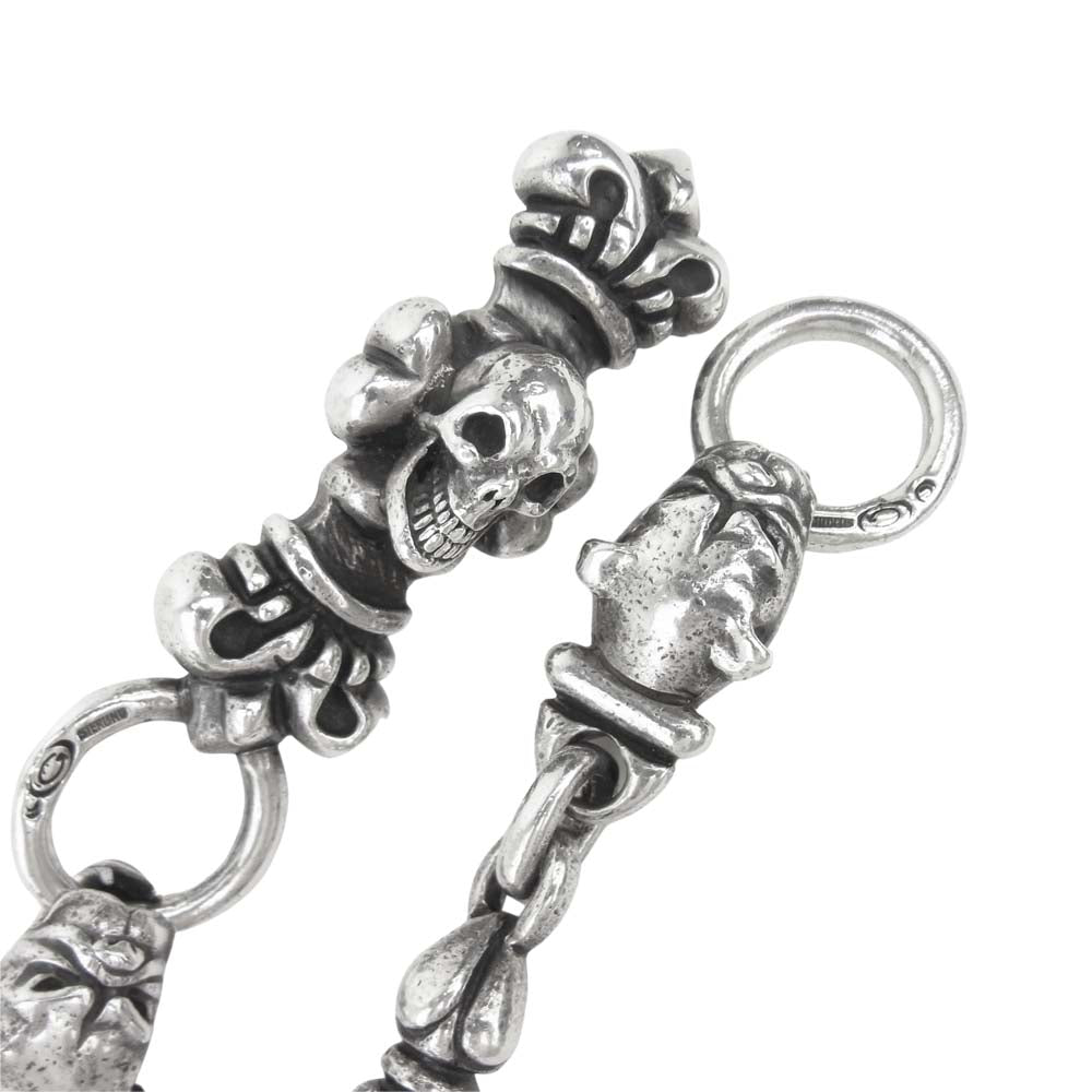 GABOR ガボール スカルオン 4ハート キーパー 2パンサー 5スカル ヌードル リンク ウォレット チェーン シルバー系【中古】