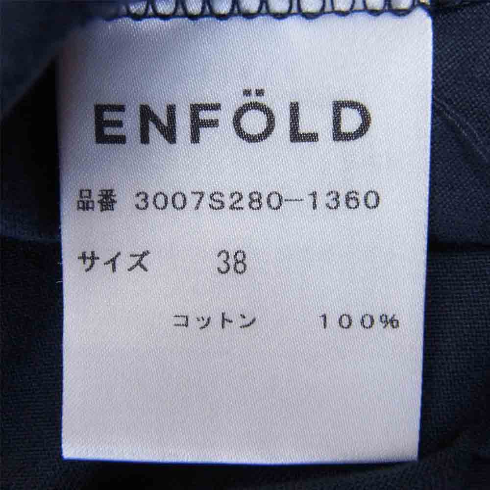 ENFOLD エンフォルド 3007S280-1360 クルーネック プルオーバー アシンメトリー カットソー ネイビー系 38【中古】