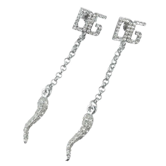 DOLCE&GABBANA ドルチェアンドガッバーナ コルノ シルバー 925 ピアス イタリア製 シルバー系【中古】