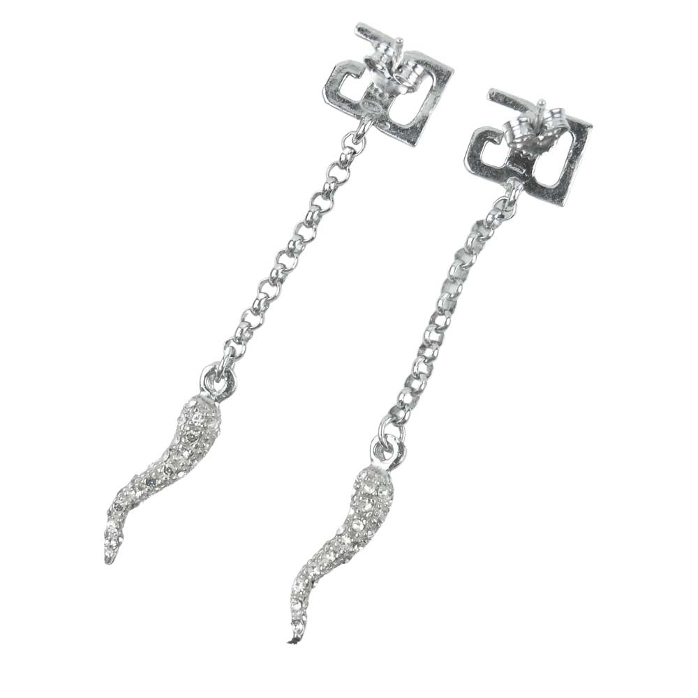 DOLCE&GABBANA ドルチェアンドガッバーナ コルノ シルバー 925 ピアス イタリア製 シルバー系【中古】