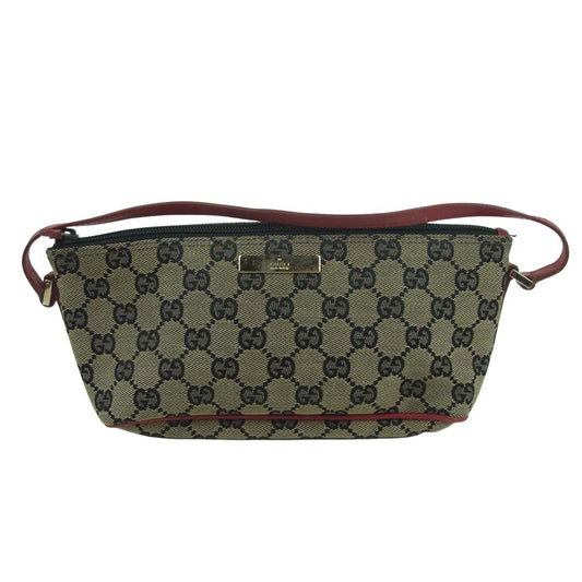 GUCCI グッチ 039 1103 2123 GGミニハンドバッグ アクセサリー ポーチ イタリア製 グレイッシュブラウン系【中古】