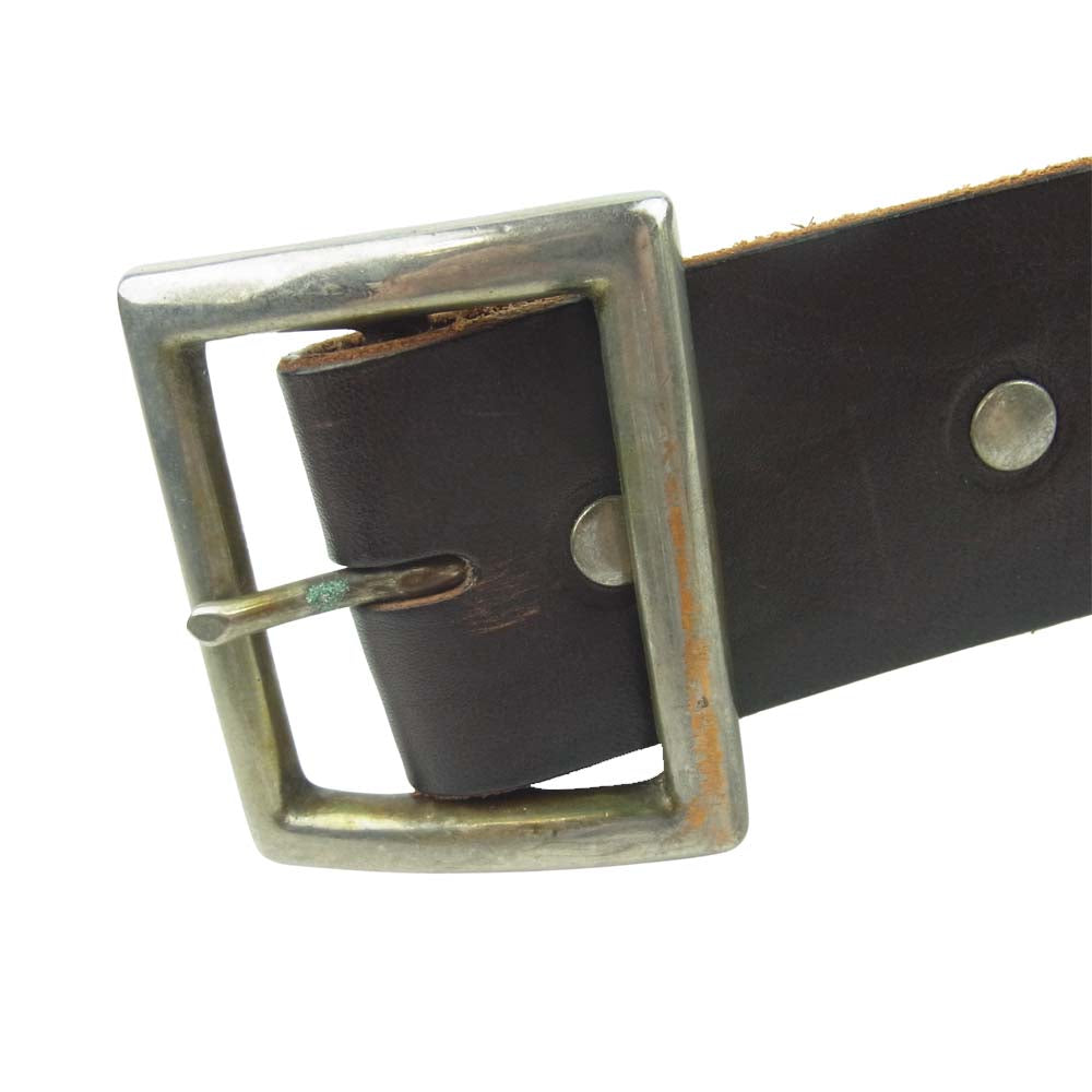 HTC エイチティーシー Leather Belt レザー スター スタッズ ベルト ダークブラウン系 32【中古】