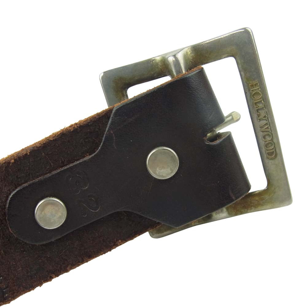 HTC エイチティーシー Leather Belt レザー スター スタッズ ベルト ダークブラウン系 32【中古】