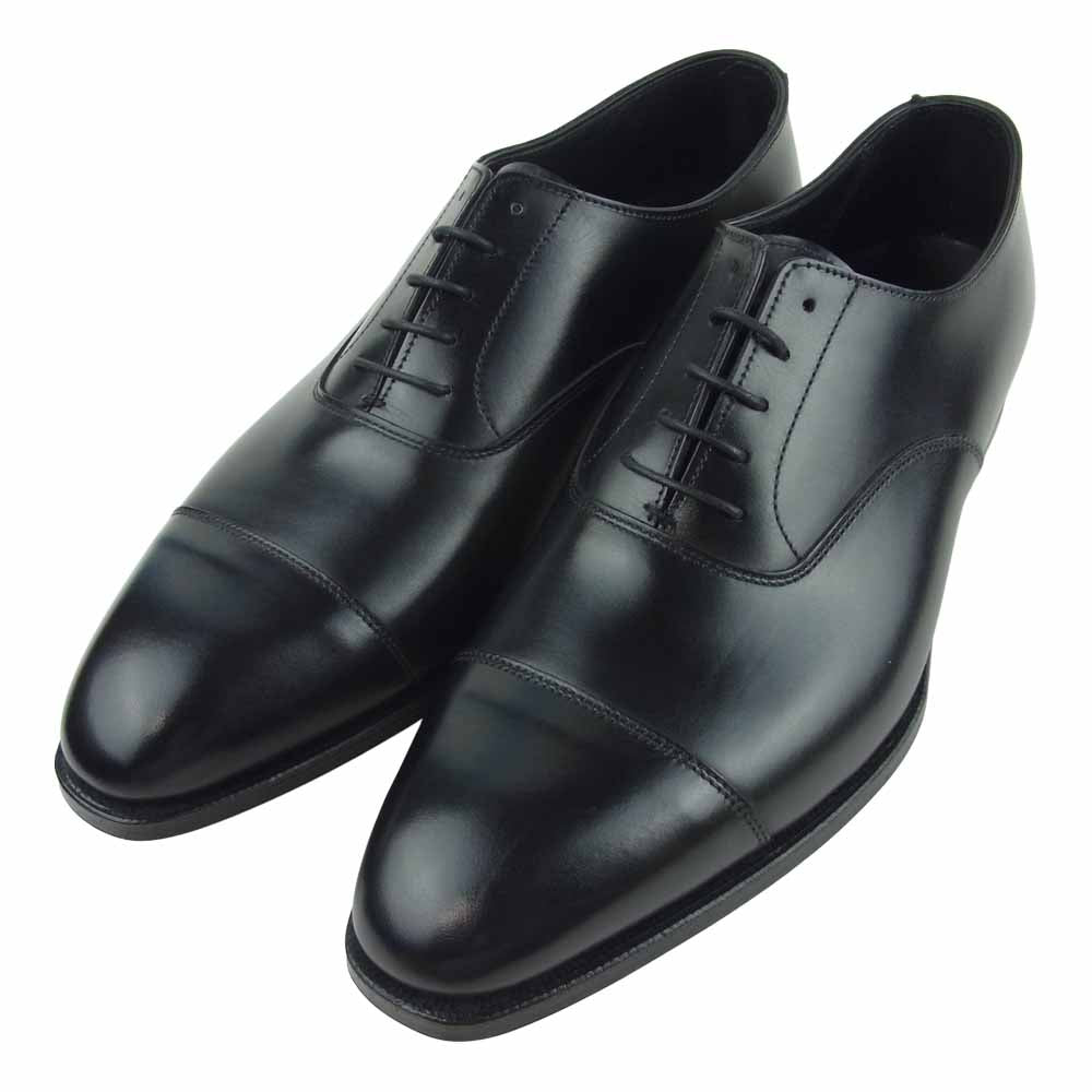 CROCKETT&JONES クロケットアンドジョーンズ 29447A-C01L3 英国製 AUDLEY オードリー 内羽根 ストレートチップ キャップトゥ レザー シューズ ブラック系 9E【新古品】【未使用】【中古】
