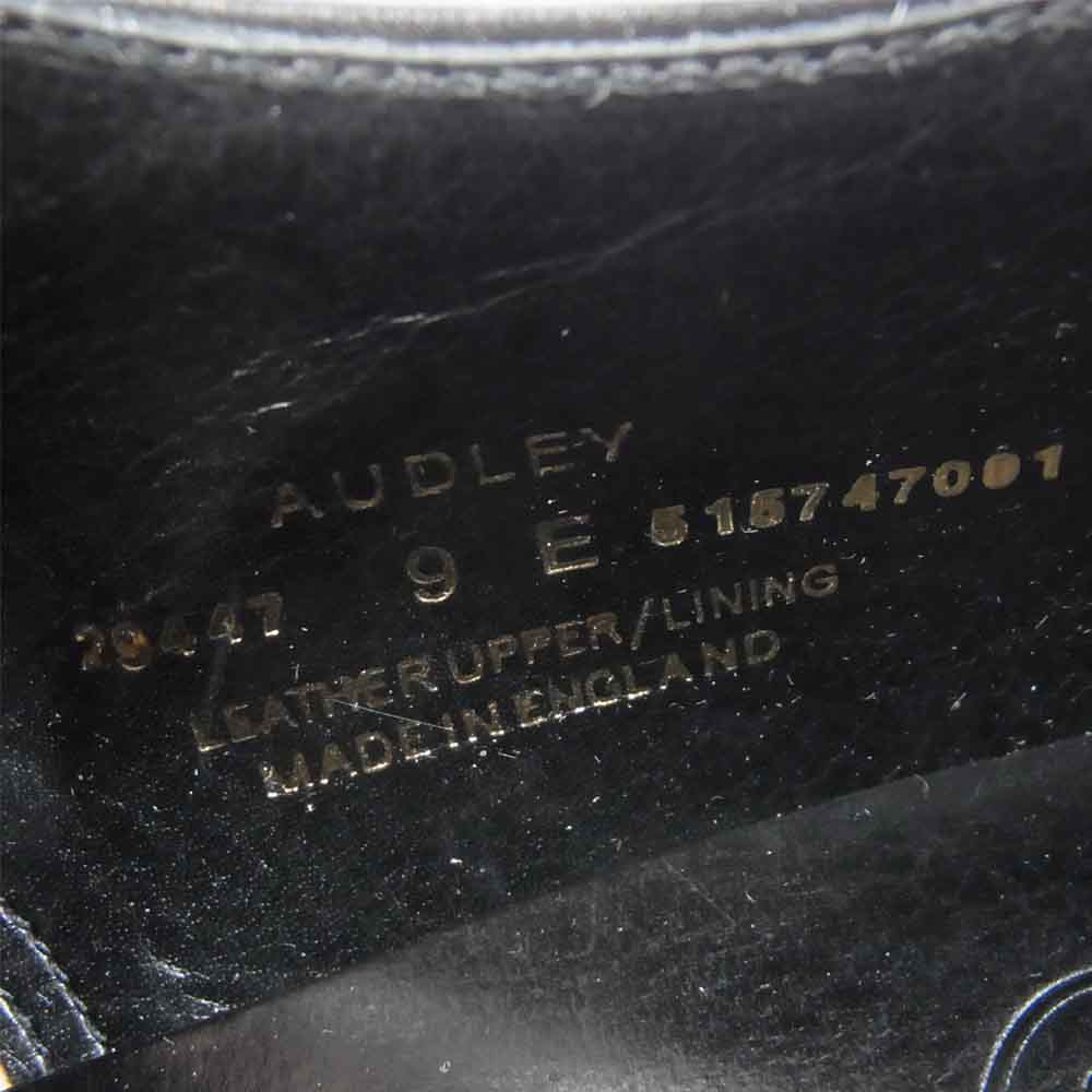 CROCKETT&JONES クロケットアンドジョーンズ 29447A-C01L3 英国製 AUDLEY オードリー 内羽根 ストレートチップ キャップトゥ レザー シューズ ブラック系 9E【新古品】【未使用】【中古】