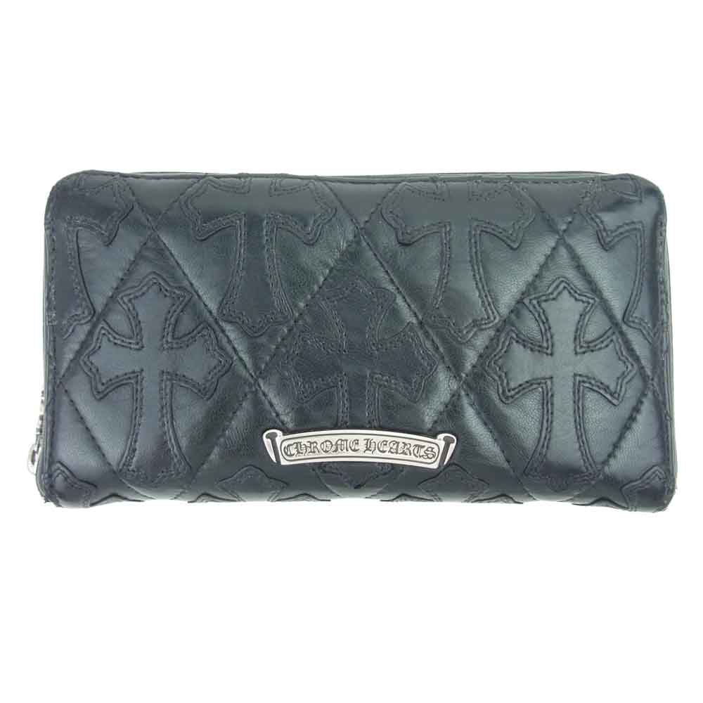 CHROME HEARTS クロムハーツ（原本有） REC F ZIP キルティング セメタリー クロス ウォレット【美品】【中古】
