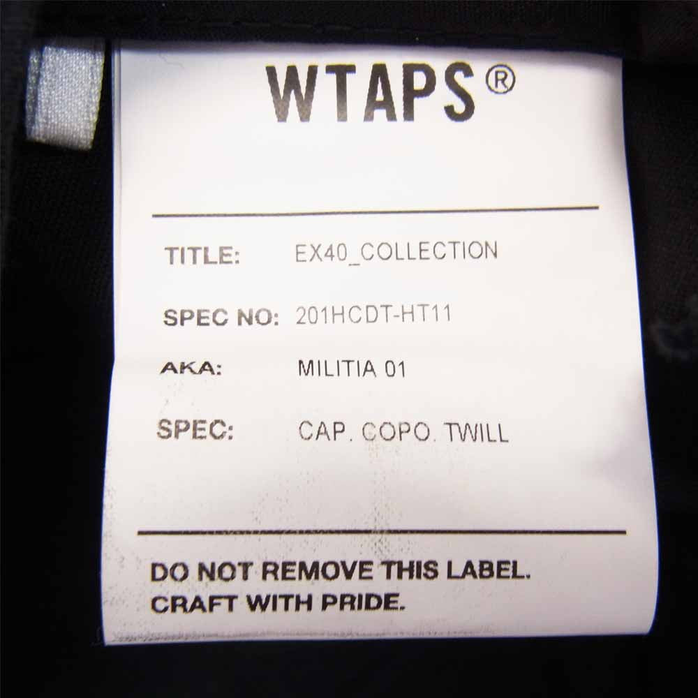 WTAPS ダブルタップス 20SS 201HCDT-HT11 MILITIA 01 キャップ ブラック系【美品】【中古】