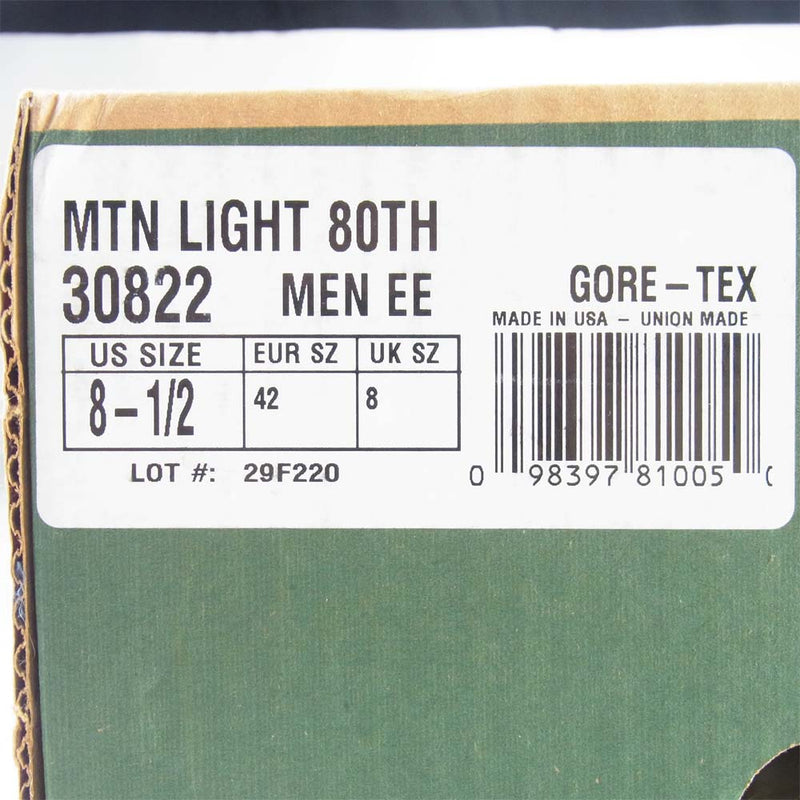 Danner ダナー 30822 USA製 80周年 白タグ GORE-TEX Mountain Light 80th ゴアテックス マウンテンライト  ダークブラウン系 US8.5【中古】