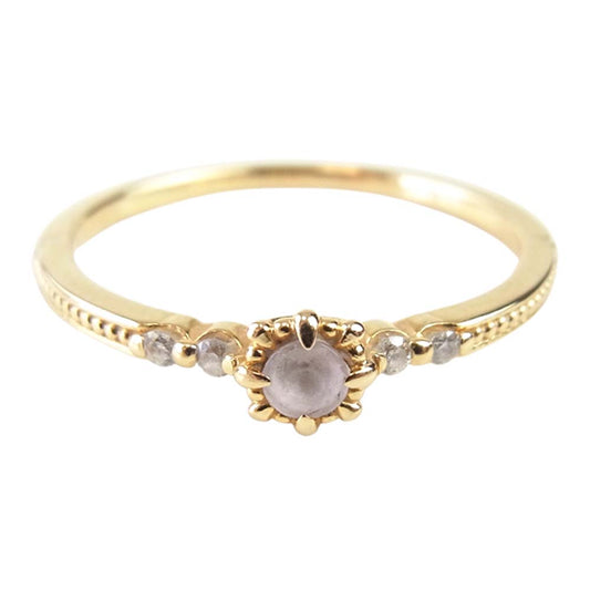 アガット クラシック K18 ダイヤ モルガナイト リング ゴールド系 13号程度【中古】