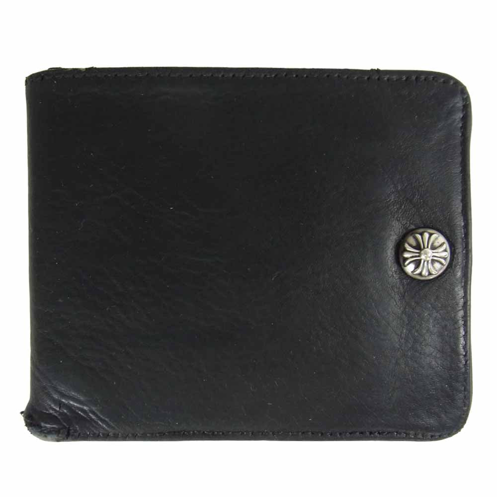 CHROME HEARTS クロムハーツ（原本有） 1 SNAP ワンスナップ クロスボール ボタン ウォレット ブラック系【中古】