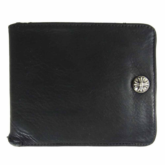 CHROME HEARTS クロムハーツ（原本有） 1 SNAP ワンスナップ クロスボール ボタン ウォレット ブラック系【中古】