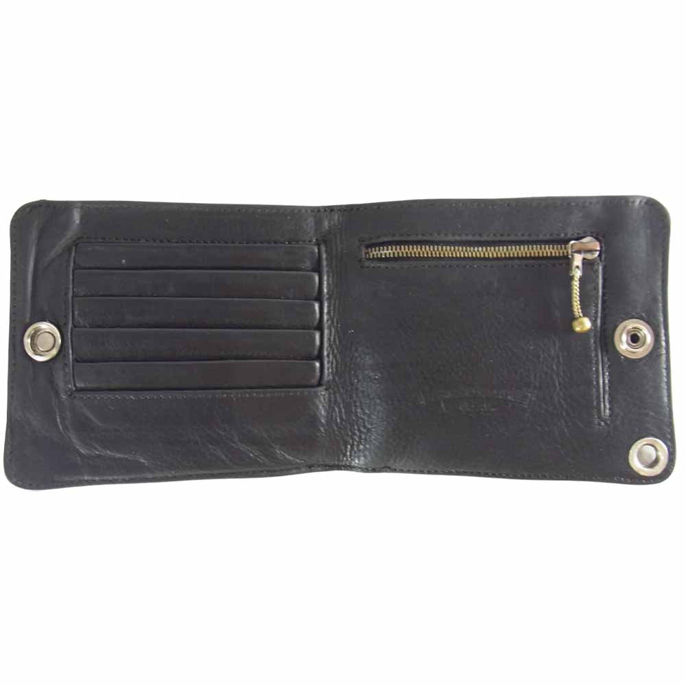 CHROME HEARTS クロムハーツ（原本有） 1 SNAP ワンスナップ クロスボール ボタン ウォレット ブラック系【中古】