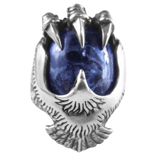 SAAD サード イーグル クロー ピーターサイト ストーン リング 指輪 シルバー系 15～16号程度【中古】