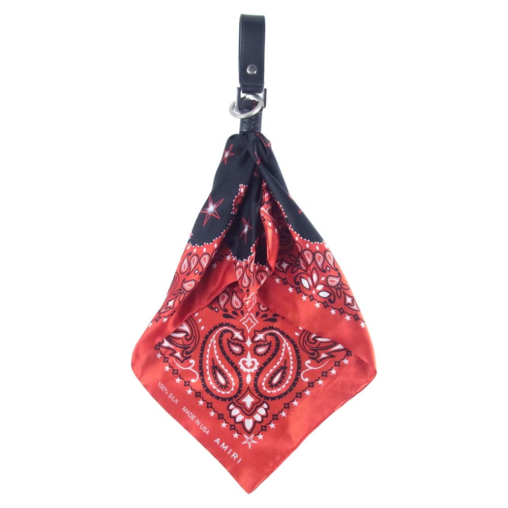 アミリ BANDANA KEYCHAIN バンダナ キーチェーン シルク USA製 レッド
