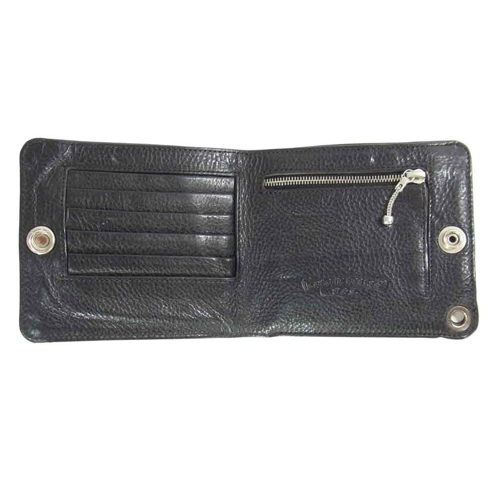 CHROME HEARTS クロムハーツ（原本無） 1SNAP クロスボールボタン ワンスナップ ウォレット ブラック系【中古】