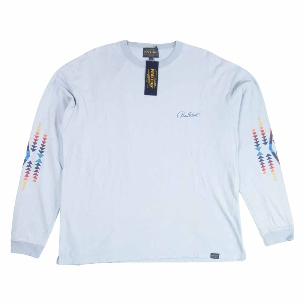 PENDLETON ペンドルトン Sleeve Print Long Sleeve Tee 袖 プリント 長袖 Tシャツ IceGray M【美品】【中古】