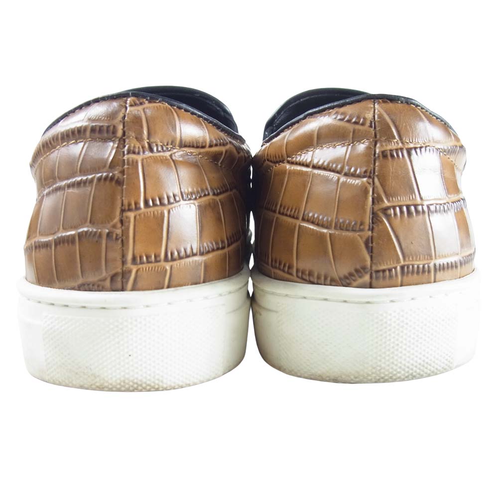 wjk ダブルジェイケイ 8037bt24e crocodile embossing zip slip on スリッポン ブラウン系 42【中古】