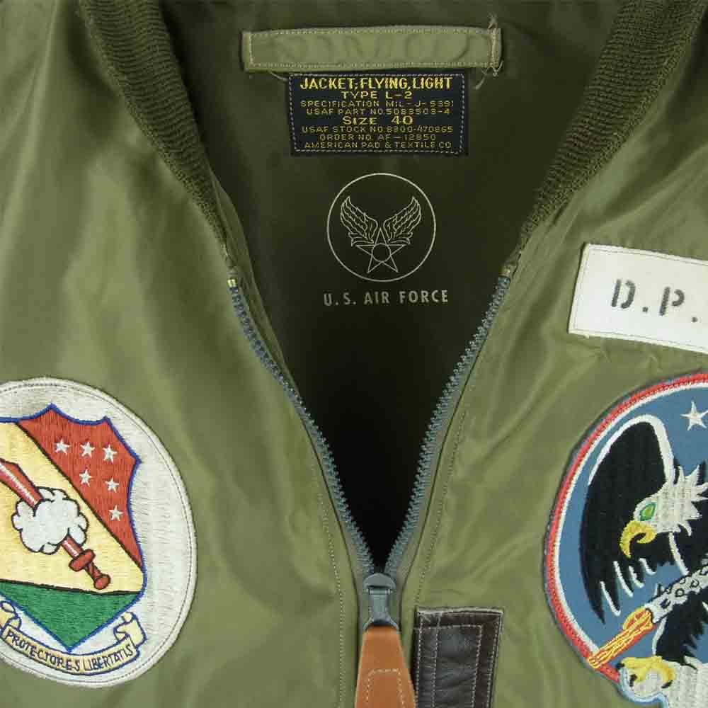 Buzz Rickson's バズリクソンズ BR12625 Type L-2 AMERICAN PAD&TEXTILE フライト ジャケット カーキ系 40【中古】