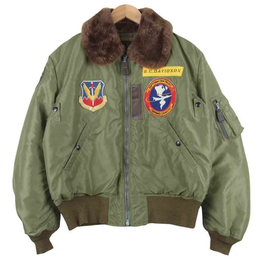 Buzz Rickson's バズリクソンズ BR11309 Type B-15 襟ボア ワッペン フライト ジャケット カーキ系 40【中古】