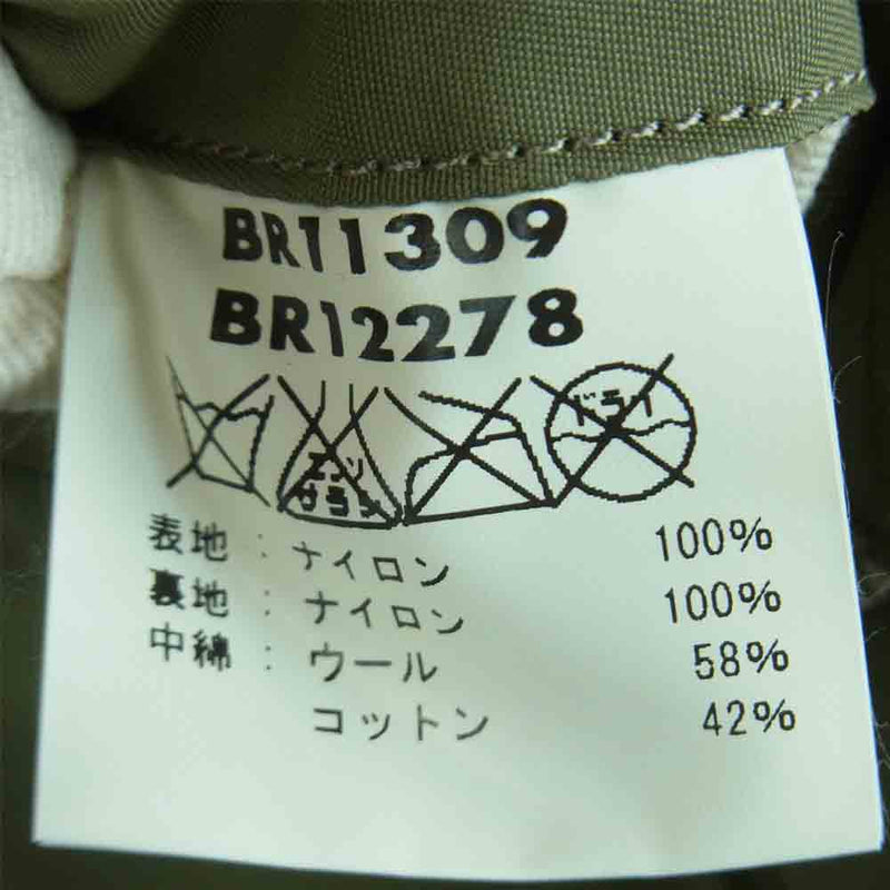 Buzz Rickson's バズリクソンズ BR11309 Type B-15 襟ボア ワッペン フライト ジャケット カーキ系 40【中古】