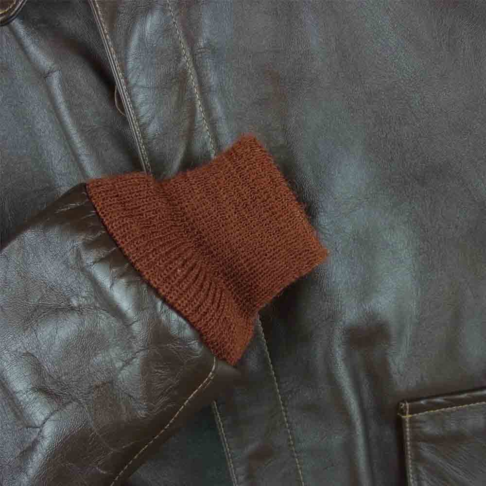 Buzz Rickson's バズリクソンズ BR80563 Type A-2 赤リブ 馬革 レザー フライト ジャケット ダークブラウン系 40【中古】