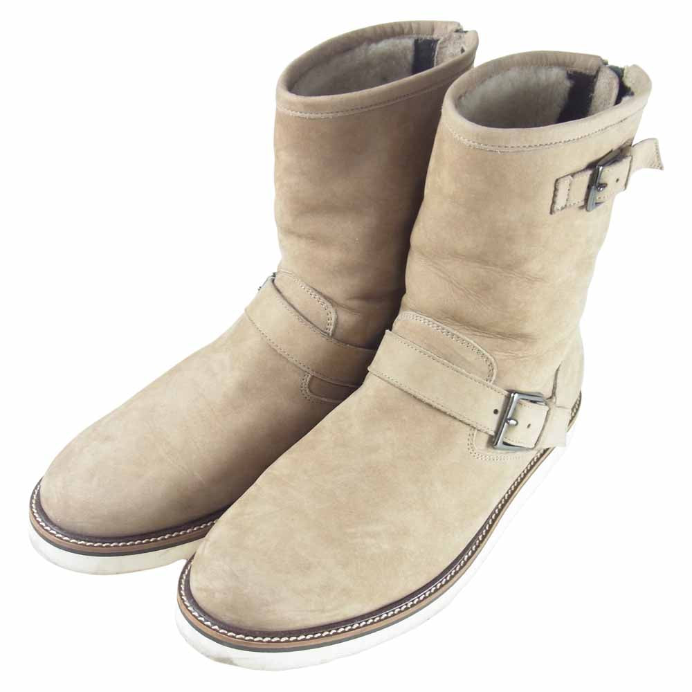 wjk ダブルジェイケイ 8805 MOUTON COW SUEDE ZIP エンジニア ブーツ スウェード ベージュ系 42【中古】