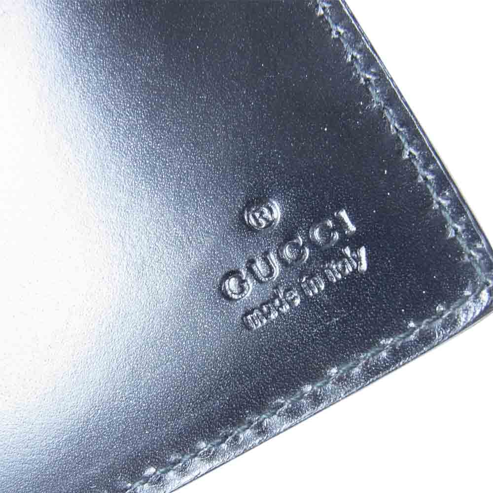 GUCCI グッチ システム手帳 レザー 手帳カバー イタリア製 レザーカバー ブラック系【美品】【中古】